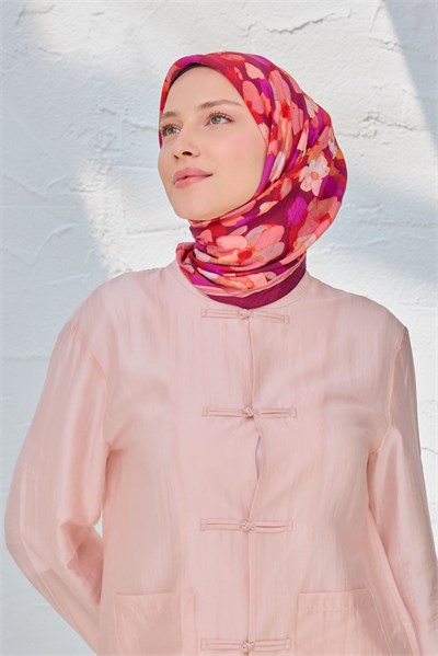Velora Eşarp Floral Mürdüm
