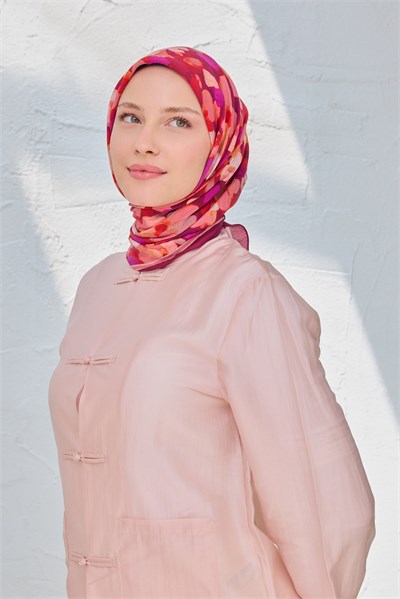 Velora Eşarp Floral Mürdüm