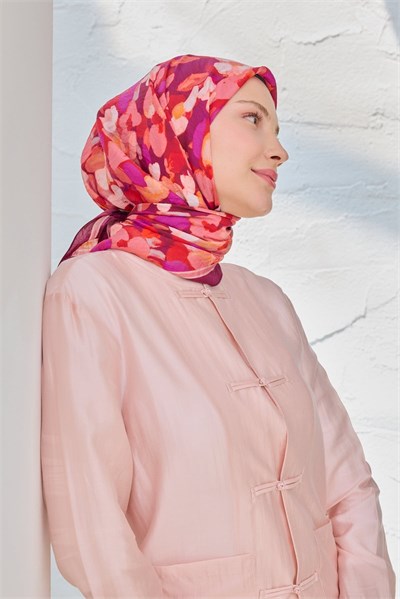 Velora Eşarp Floral Mürdüm