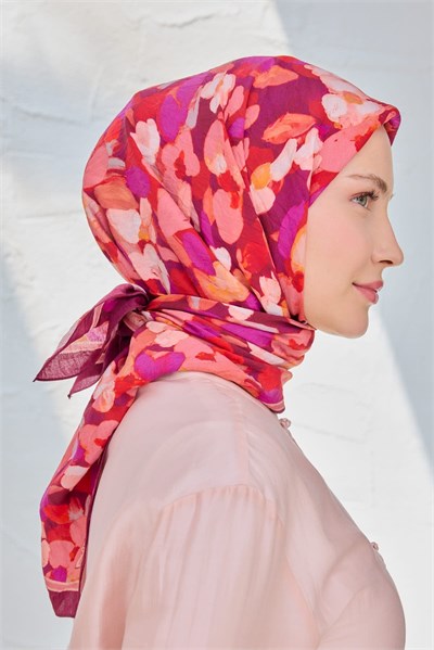Velora Eşarp Floral Mürdüm