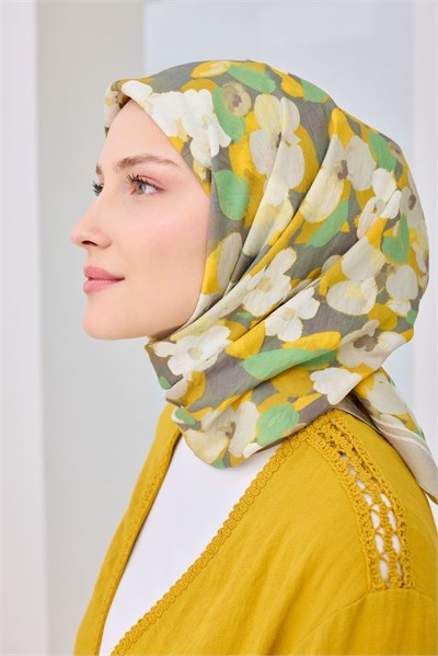 Velora Eşarp Floral Sarı