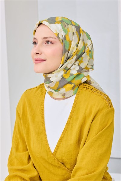 Velora Eşarp Floral Sarı