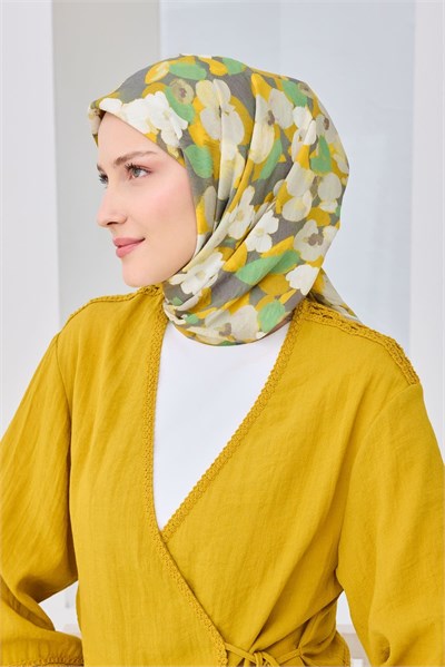 Velora Eşarp Floral Sarı