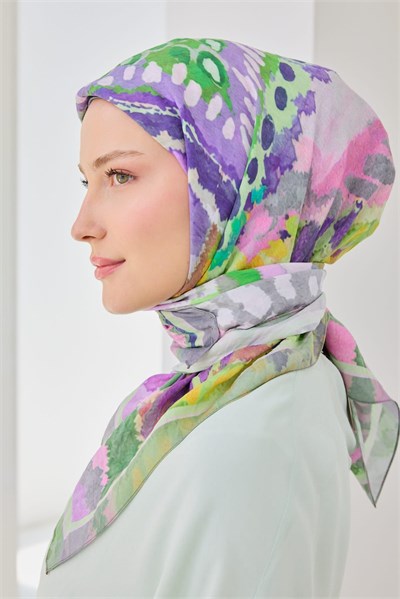 Velora Eşarp İllustration Art Mor