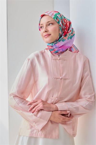 Velora Eşarp İllustration Art Şeker Pembesi