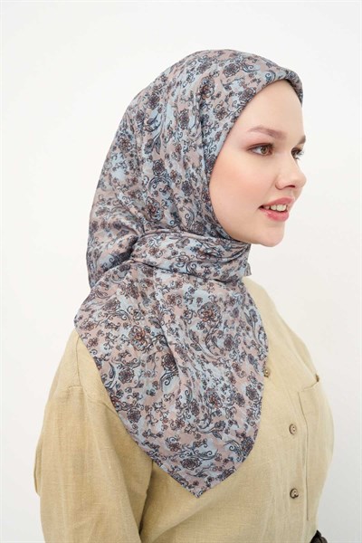 Velora Eşarp Modern Flora Bebe Mavi 90x90