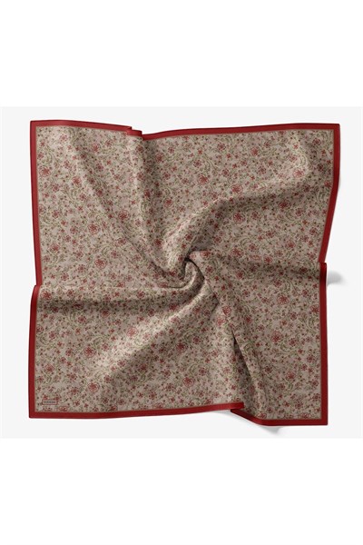 Velora Eşarp Modern Flora Gül Kurusu 90x90