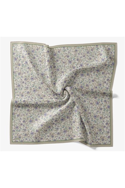 Velora Eşarp Modern Flora Krem 90x90