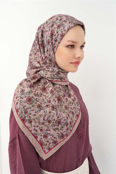 Velora Eşarp Modern Flora Tozpembe 90x90