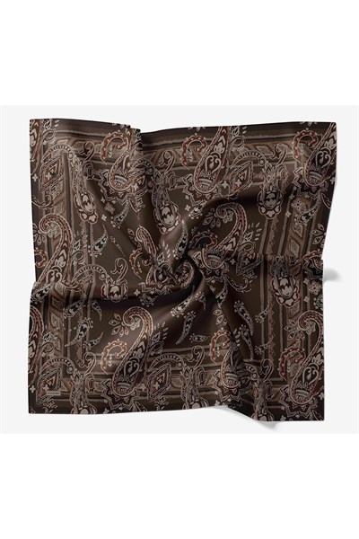 Velora Eşarp Şal Desen Acı Kahve 90x90