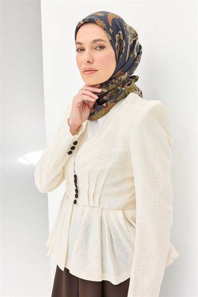 Velora Eşarp Şal Desen Antrasit 90x90