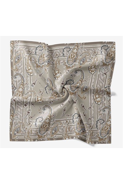 Velora Eşarp Şal Desen Gri 90x90