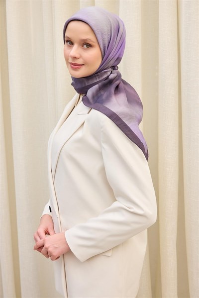 Velora Eşarp Sis Desen Acı Kahve 90X90