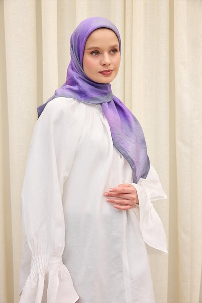 Velora Eşarp Sis Desen Açık Gri 90X90
