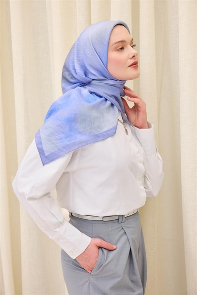 Velora Eşarp Sis Desen Bebe Mavi 90X90