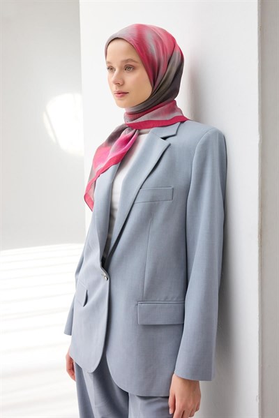 Velora Eşarp Sis Desen Fuşya 90X90