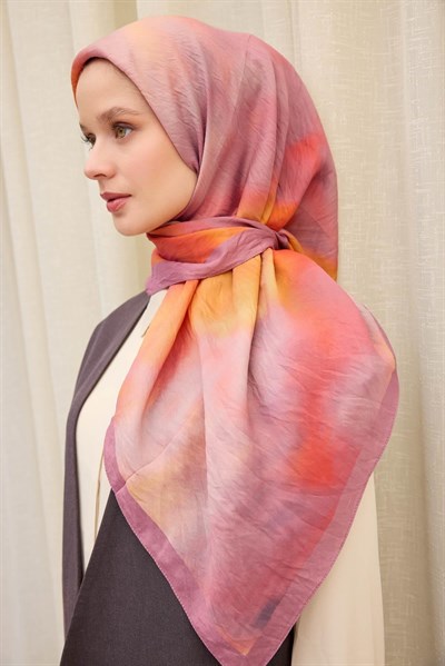 Velora Eşarp Sis Desen Gül Kurusu 90X90