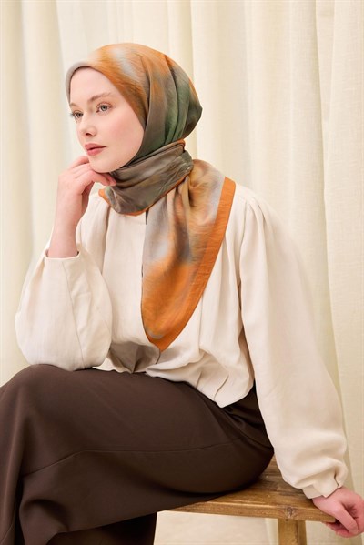 Velora Eşarp Sis Desen Pas Rengi 90X90