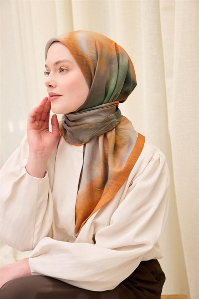 Velora Eşarp Sis Desen Pas Rengi 90X90