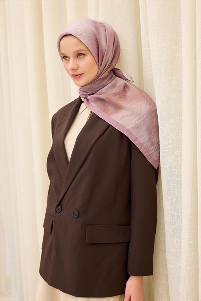 Velora Eşarp Sis Desen Soluk Lila 90X90