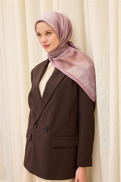 Velora Eşarp Sis Desen Soluk Lila 90X90
