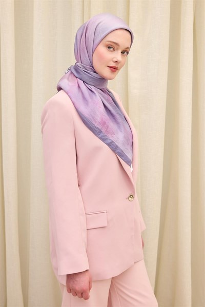 Velora Eşarp Sis Desen Soluk Mürdüm 90X90