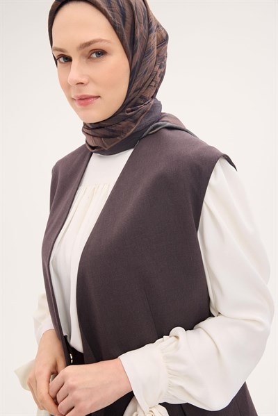 Velora Eşarp Sulu Boya Desen Asker Yeşili 90X90