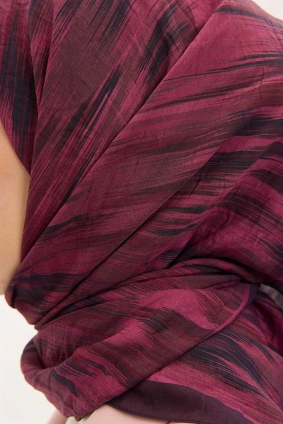 Velora Eşarp Sulu Boya Desen Fuşya 90X90