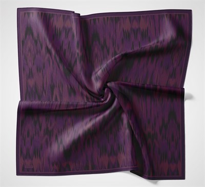 Velora Eşarp Sulu Boya Desen Koyu Mürdüm 90X90