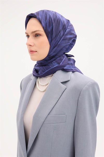 Velora Eşarp Sulu Boya Desen Mor 90X90