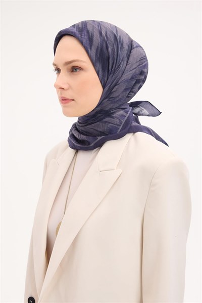 Velora Eşarp Sulu Boya Desen Morcivert 90X90