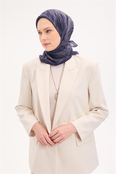 Velora Eşarp Sulu Boya Desen Morcivert 90X90