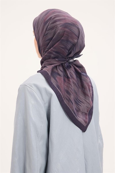 Velora Eşarp Sulu Boya Desen Mürdüm 90X90