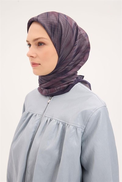 Velora Eşarp Sulu Boya Desen Mürdüm 90X90