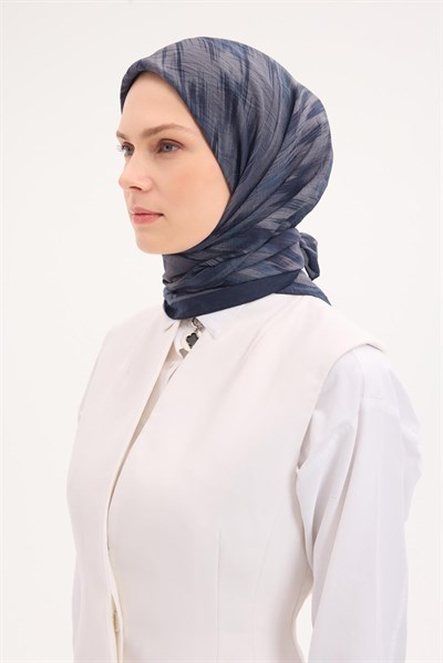Velora Eşarp Sulu Boya Desen Petrol Yeşili 90X90