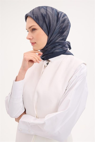 Velora Eşarp Sulu Boya Desen Petrol Yeşili 90X90