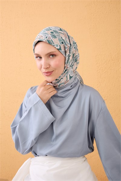 Velora Eşarp Vintage Paisley Buz Mavisi