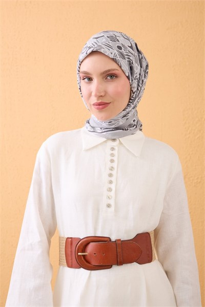 Velora Eşarp Vintage Paisley Gri