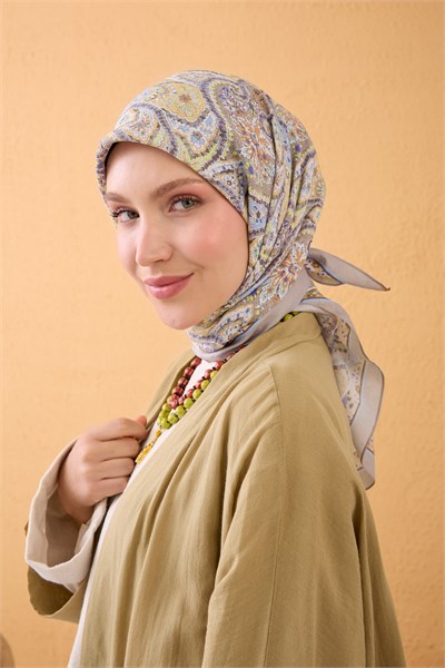 Velora Eşarp Vintage Paisley Gümüş