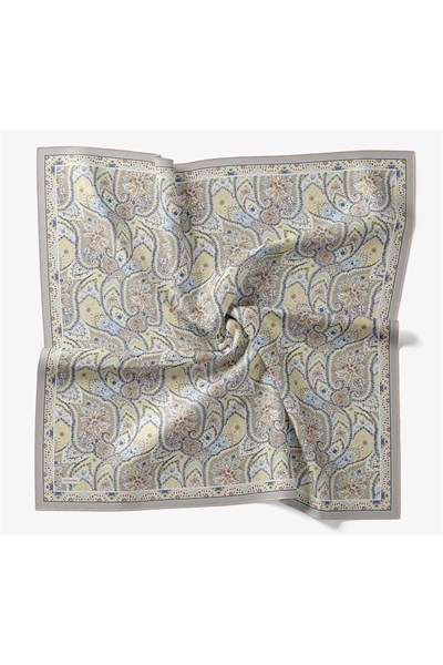 Velora Eşarp Vintage Paisley Gümüş