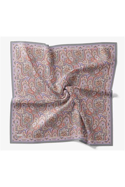 Velora Eşarp Vintage Paisley Koyu Gri