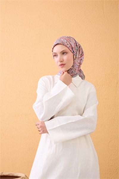Velora Eşarp Vintage Paisley Koyu Gri