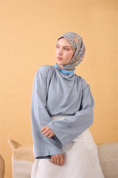 Velora Eşarp Vintage Paisley Mavi