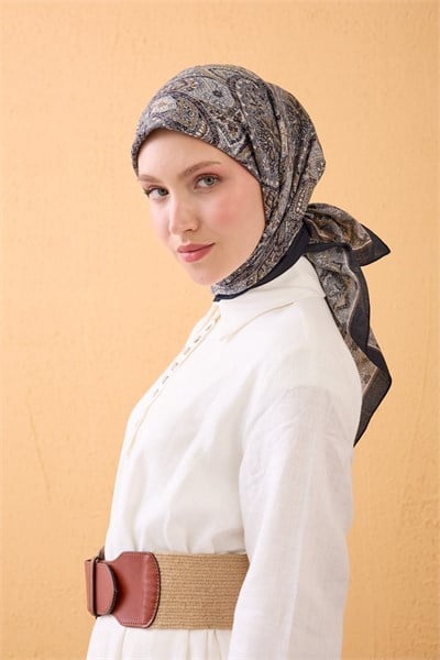 Velora Eşarp Vintage Paisley Siyah