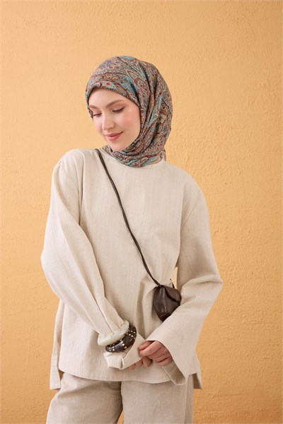 Velora Eşarp Vintage Paisley Vizon