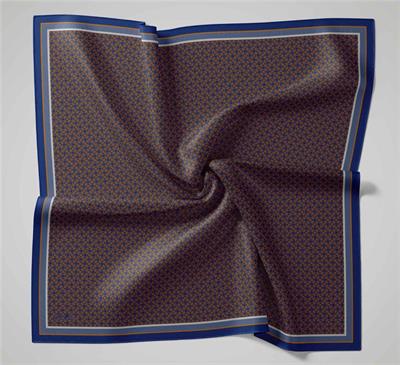 Viskon Aura Eşarp Zincir Desen Koyu Indigo 90x90