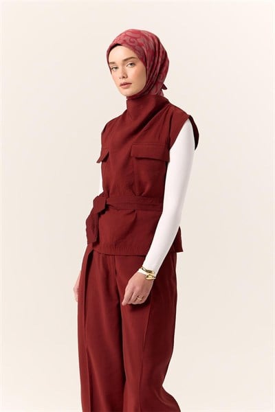 Viskon Karışımlı Velora Eşarp Narin Çiçeği-Bordo-Gri Desenli İnce Dokulu Dökümlü 90x90