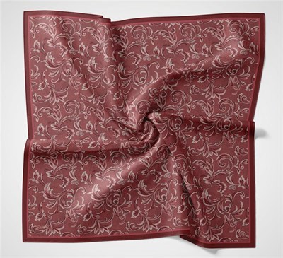 Viskon Velora Eşarp Bordo Floral Desenli Tok Duruşlu 90x90