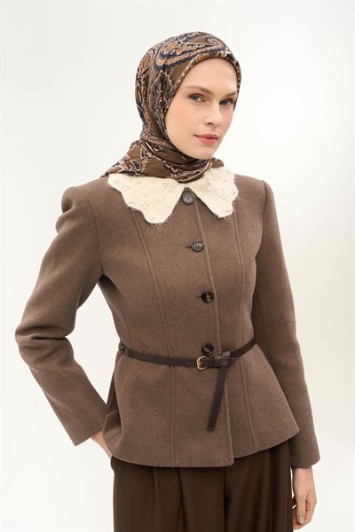 Viskon Velora Eşarp Dört Mevsim Etro Desen Yeşil Kahve 90X90