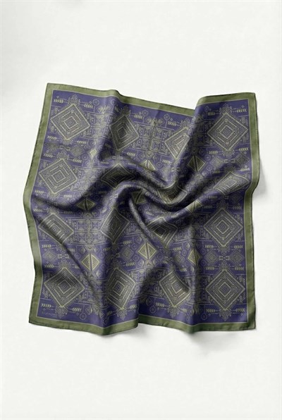 Viskon Velora Eşarp Dört Mevsim Kilim Desen Mor 90X90